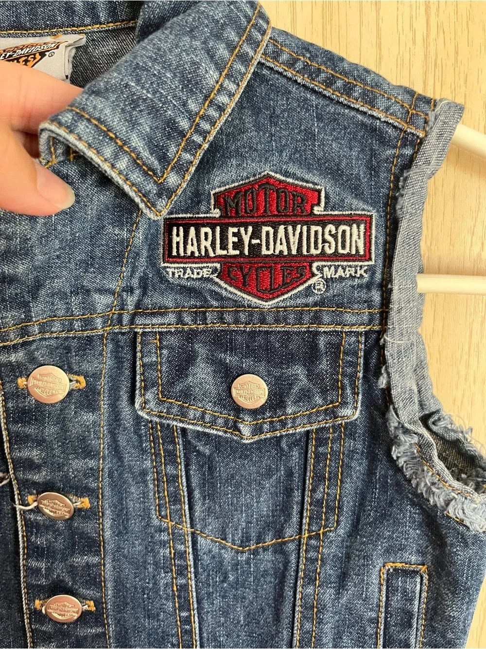 HARLEY-DAVIDSON Motorcycle Denim Vest with Patches for KIDS / Toddlers Sz 3T